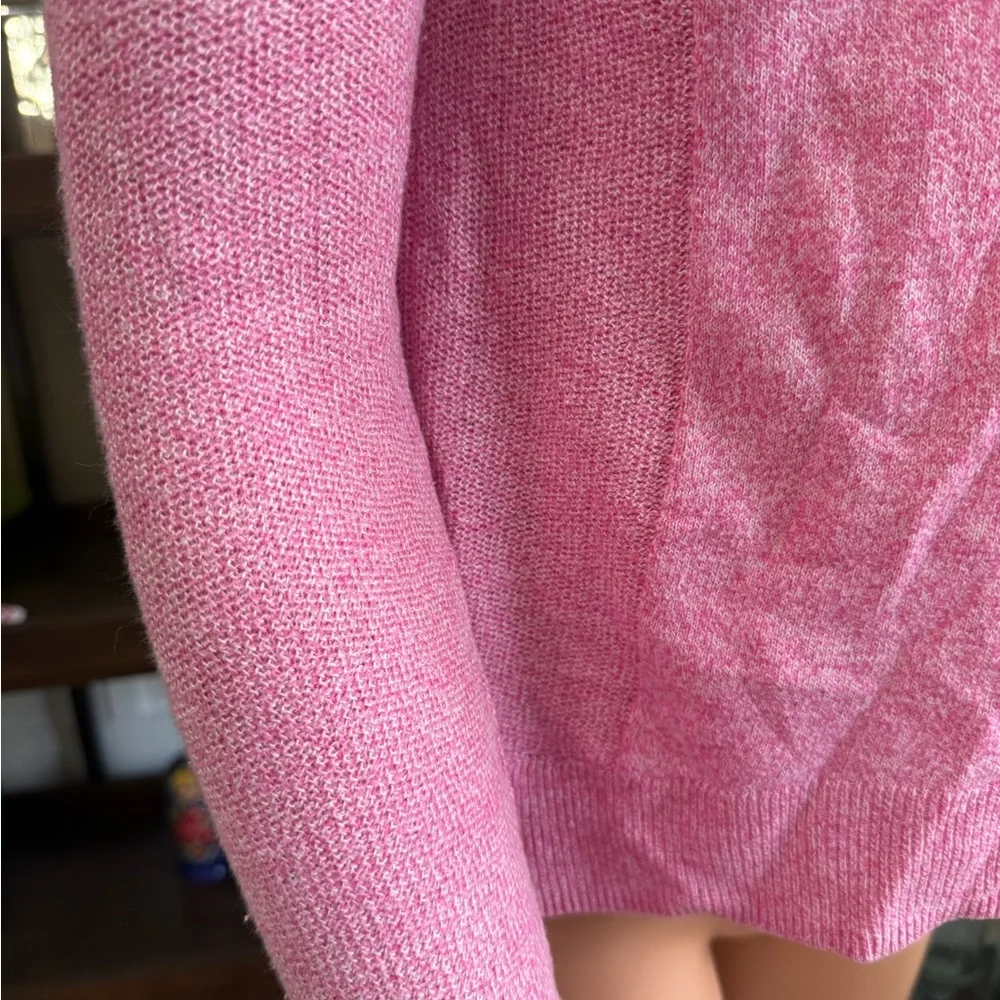American Eagle Outfitters Pink Knit Pullover small long sleeve white fleck light - Picture 8 of 8